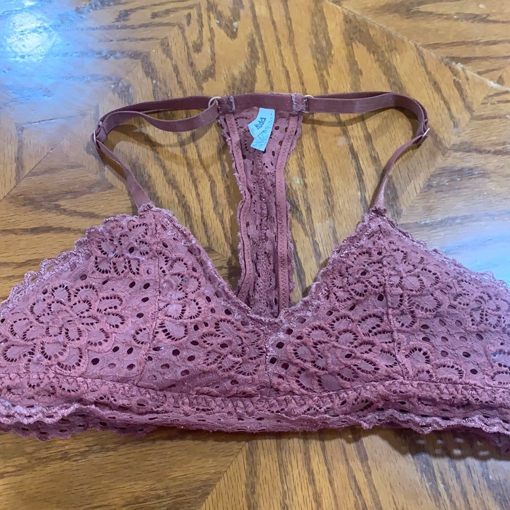 Red-brown bralette.